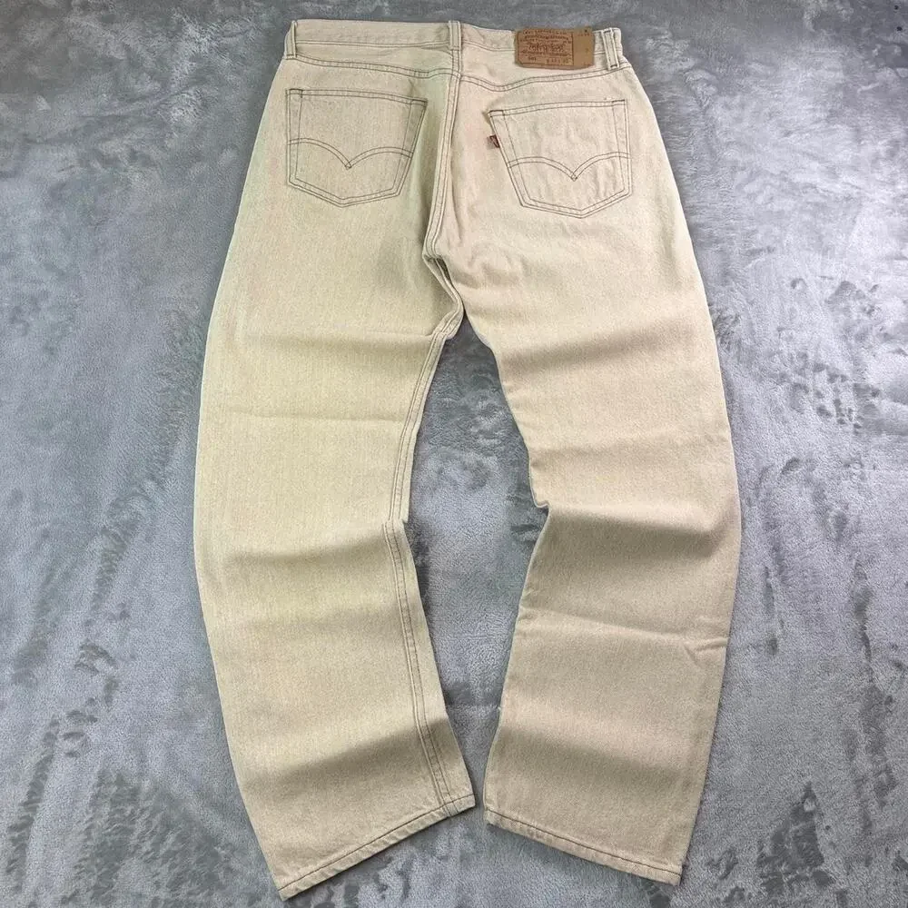 Vintage 90s Levi’s 501 XX Jeans Men’s 33x30 USA Made Beige Straight Leg Denim